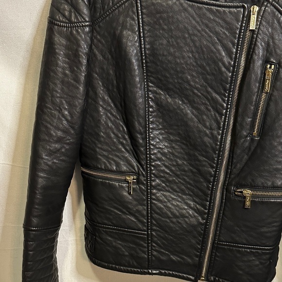 Calvin Klein Black Leather Biker Jacket - Picture 10 of 16